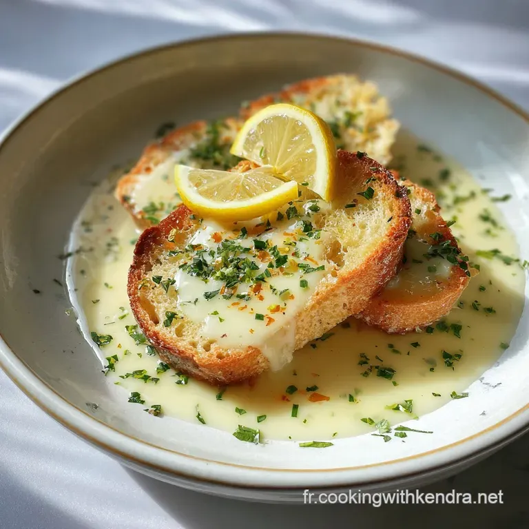 Elegant plate showcasing glistening white fish napped in rich, emulsified sauce, artfully garnished with vibrant green chi...