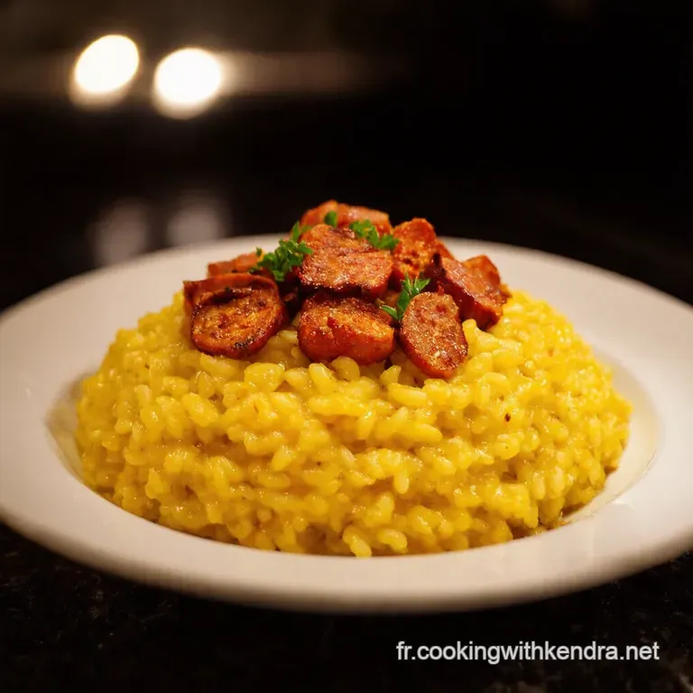 Risotto Au Chorizo Grill&eacute; Et Burrata presentation