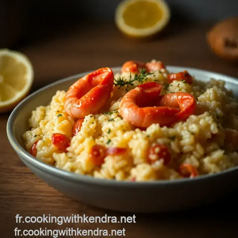 Risotto Cr&eacute;meux Aux Crevettes Et Zeste De Citron presentation