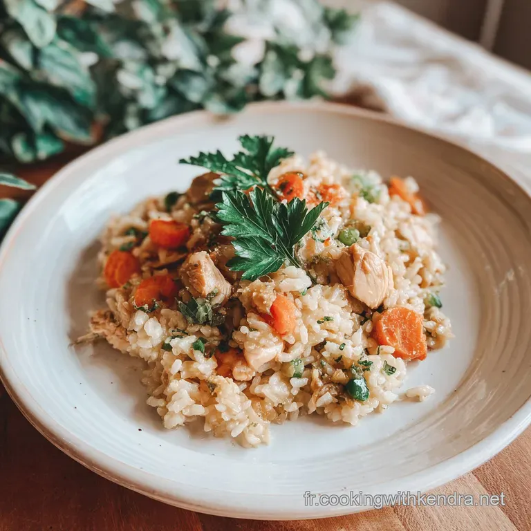 Elegant plating of tender chicken and fluffy rice, garnished with fresh herbs, showcasing a delicious meal.