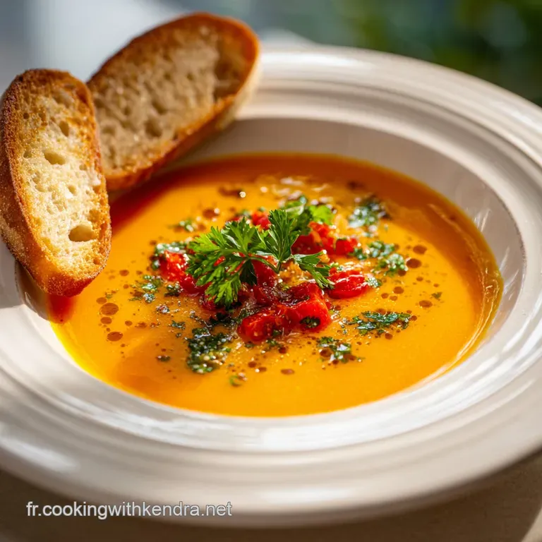 Elegant swirl of rich, golden rouille on a white bowl, punctuated by a drizzle of olive oil and herbs, a savory symphony.