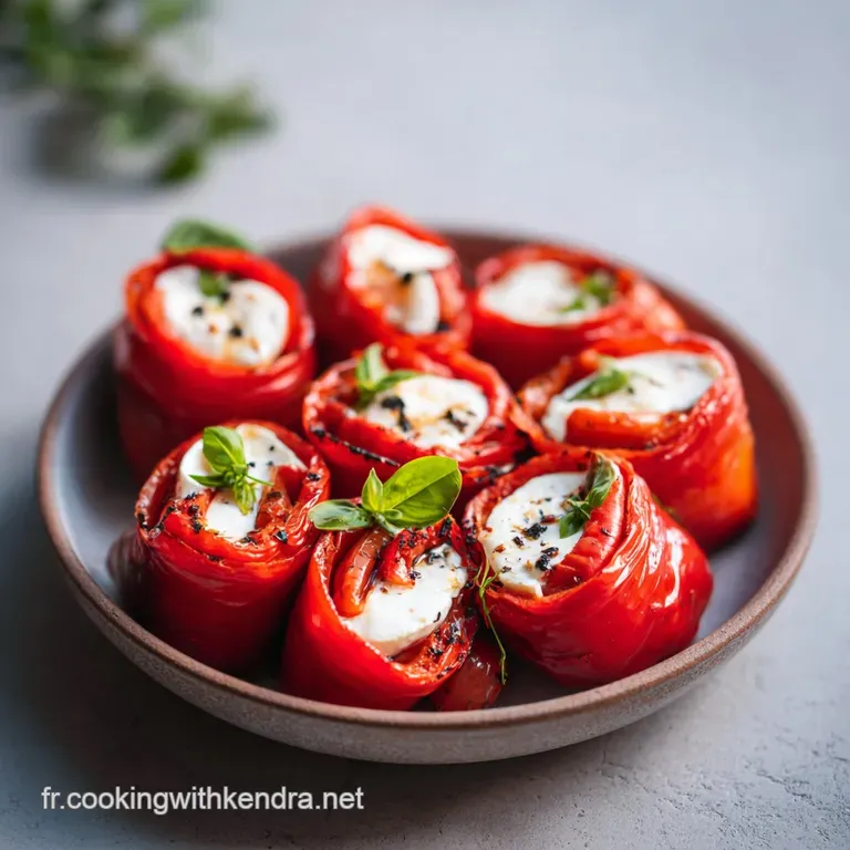 Bouch&eacute;es dispos&eacute;es avec soin sur une ardoise sombre, contrastant avec le rouge &eacute;clatant et le blanc onctueux du fromage.