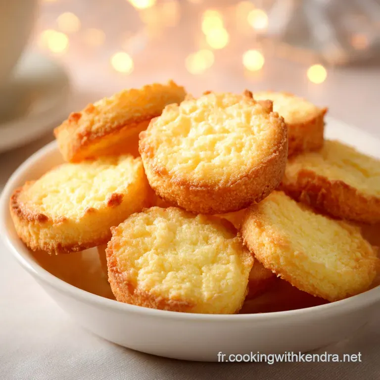Delicate, round cookies with crisp edges, elegantly stacked and sprinkled with glistening sugar crystals.