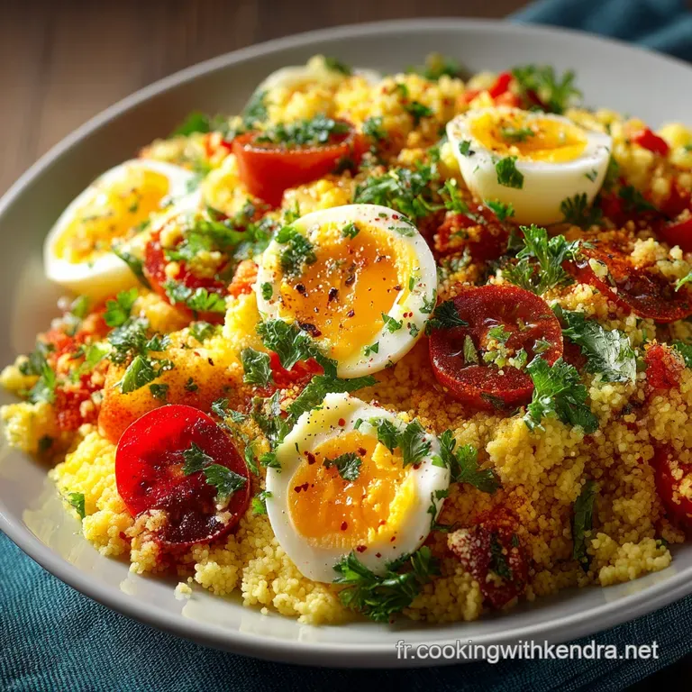 Le Taboul&eacute; Rive Gauche Salade De Couscous Avocat Et &OElig;ufs Mimosa presentation