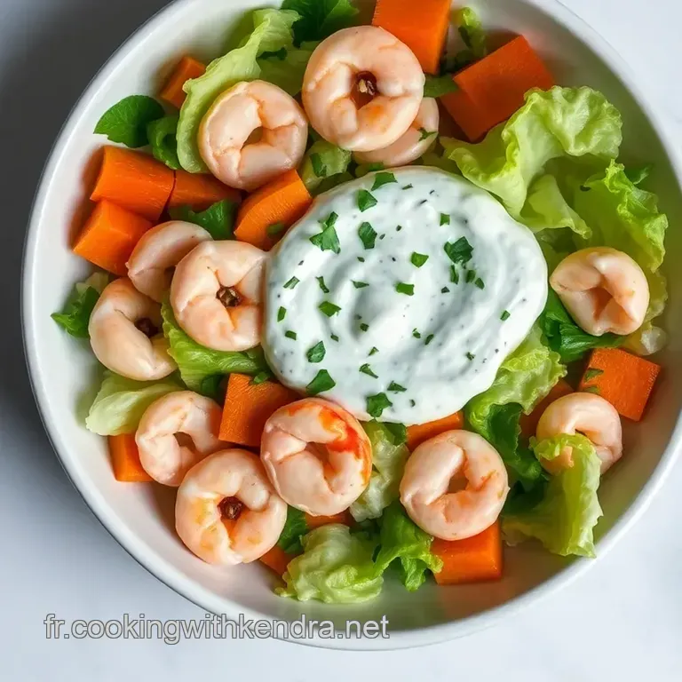 Salade De Crevettes Croquante Au Tzatziki presentation