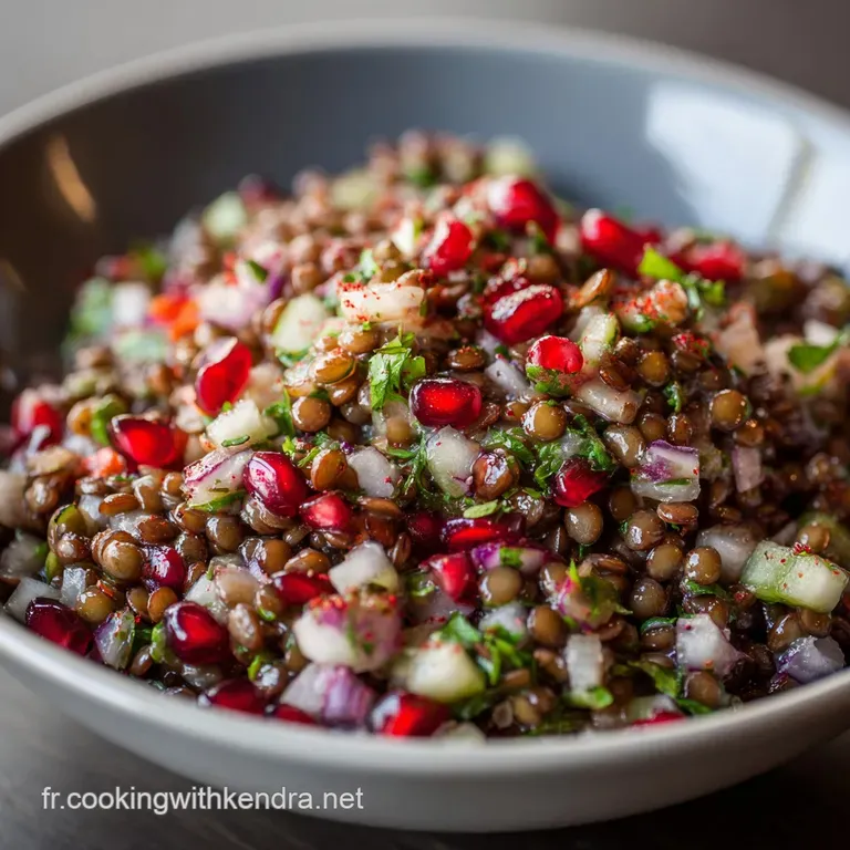 Orientalischer Linsensalat Frais Et &Eacute;clatant Vegan Clean Eating presentation