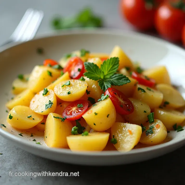 Salade de Pommes de Terre &Eacute;cras&eacute;es Cr&egrave;me de Raifort et Croustillant de Lardons