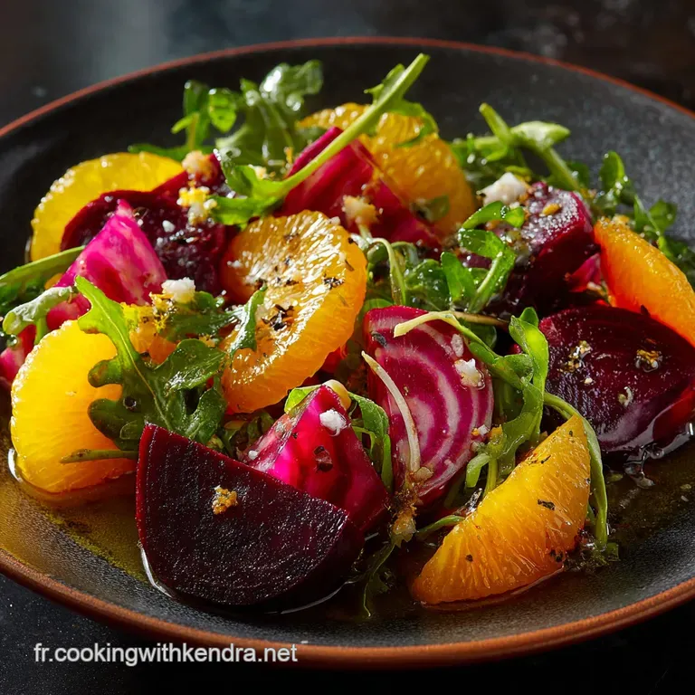 Salade Dhiver Terre Soleil Betterave R&ocirc;tie Endives Et Vinaigrette Tonique presentation