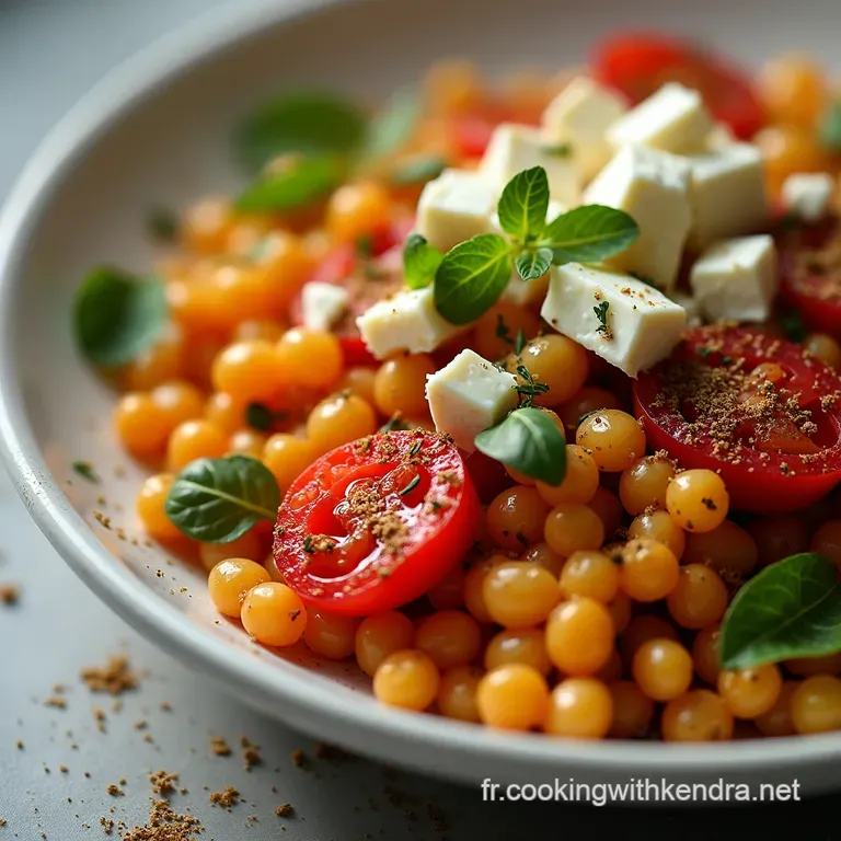 Le Soleil du Levant dans votre Assiette Salade Ti&egrave;de de Lentilles Rouges Feta Herbes Fra&icirc;ches et Vinaigrette au Citron et Cumin