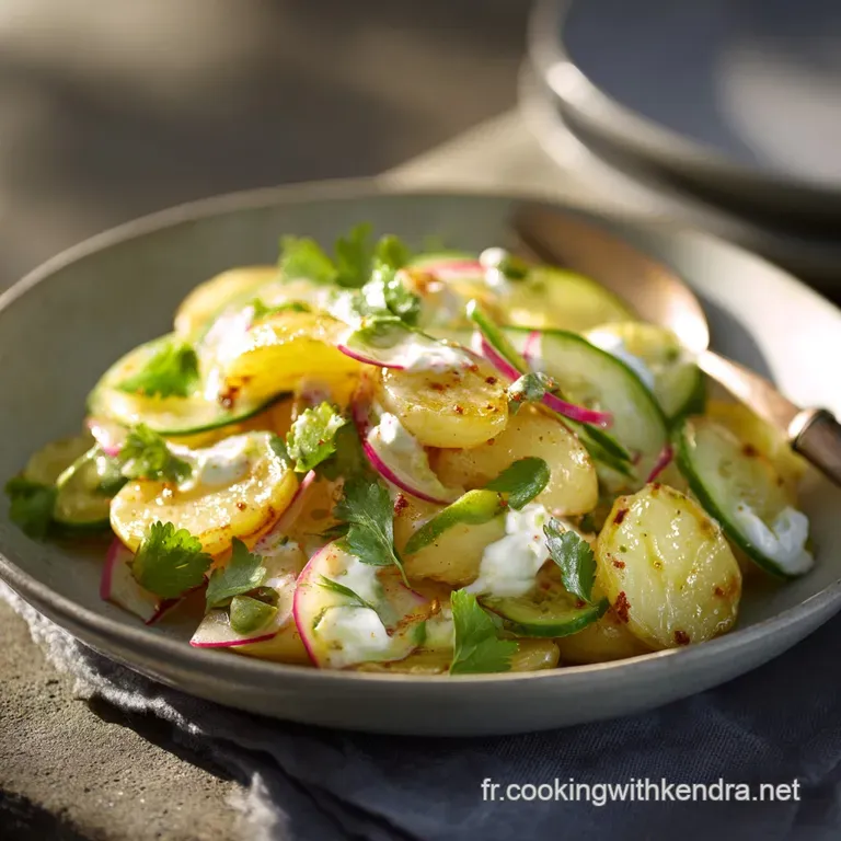 Salade De Pommes De Terre Concombre Et Yaourt Citr La Version Printani&egrave;re Et L&eacute;g&egrave;re presentation