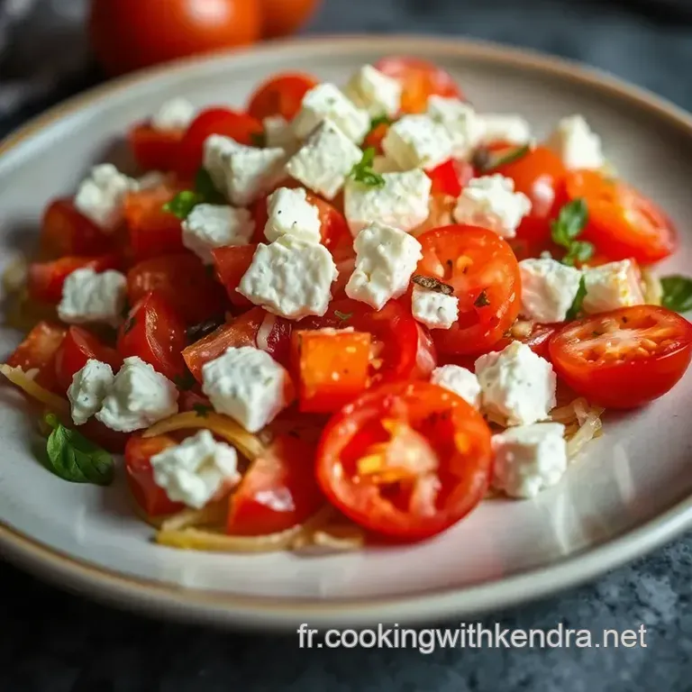 Salade Rafra&icirc;chissante De Concombre Et Tomate &Agrave; La Feta presentation
