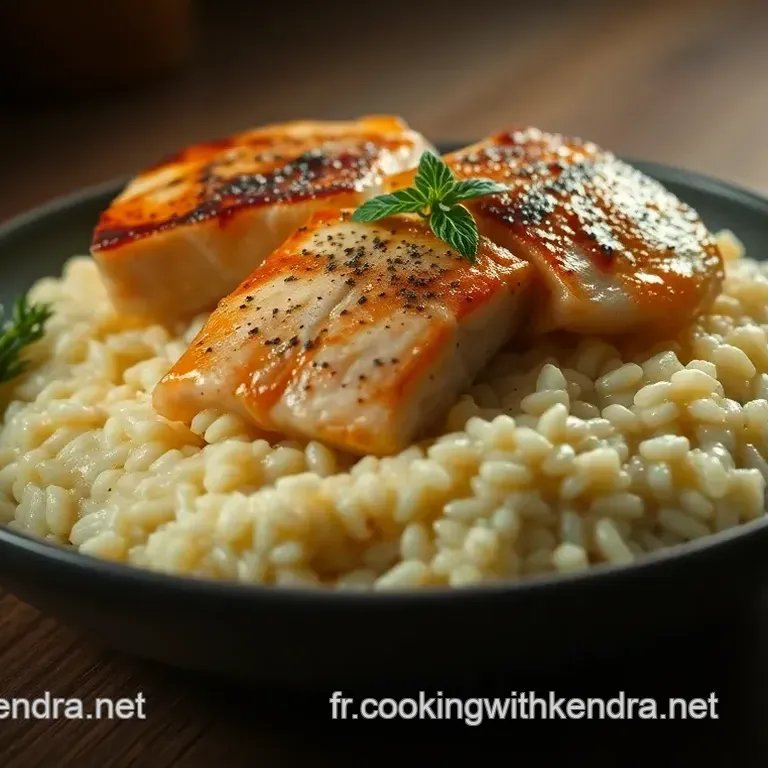Saumon Parfum&eacute; sur Un Risotto Cr&eacute;meux aux Agrumes