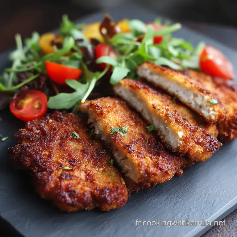 Schnitzel V&eacute;g&eacute;tarien De Chourave Ultracroustillant Sauce Aigredouce presentation