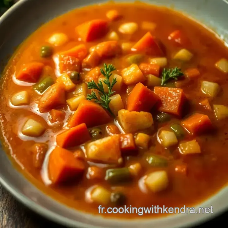 Soupe De L&eacute;gumes Riche Et R&eacute;confortante presentation