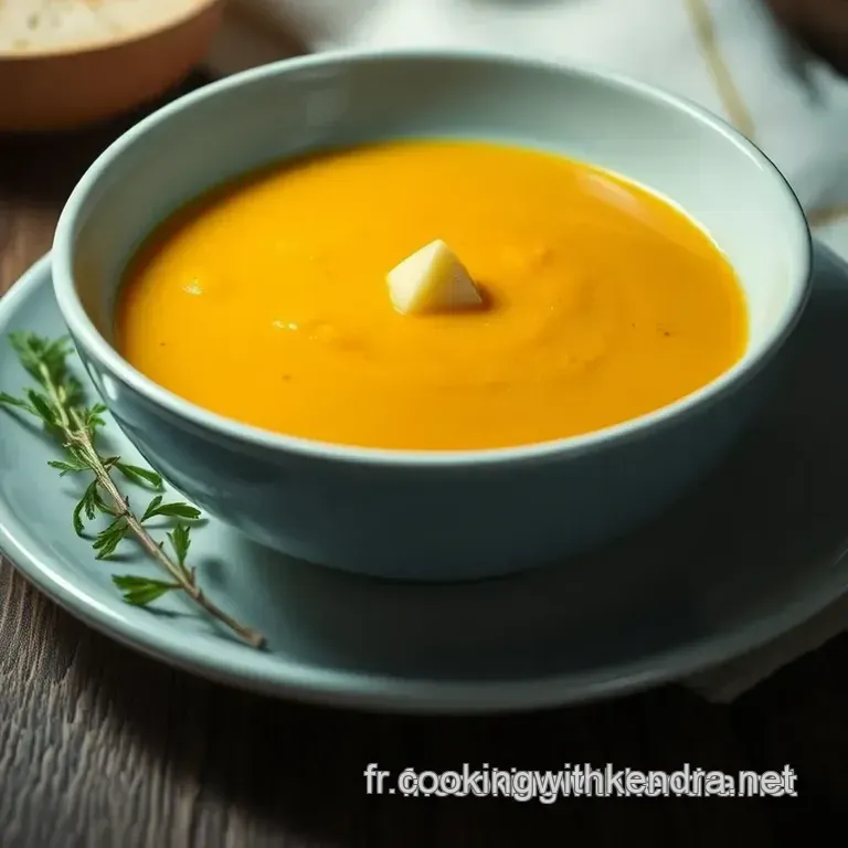 Soupe De Potimarron Velout&eacute;e Au Gingembre presentation