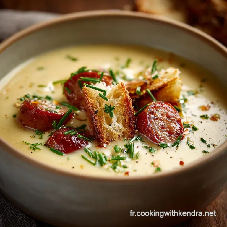 Soupe aux pommes de terre et saucisses le velout&eacute; onctueux fa&ccedil;on terroir