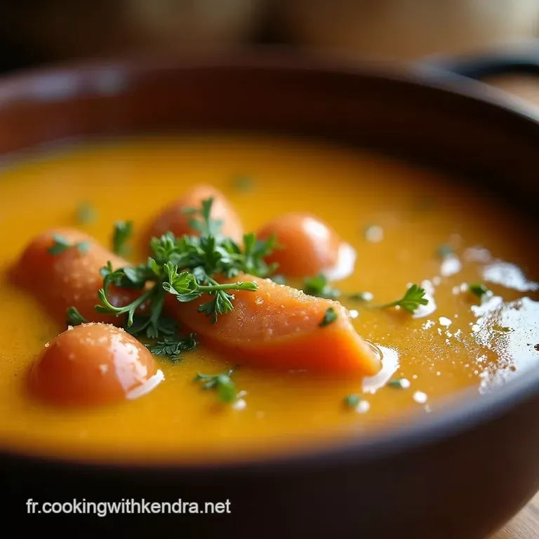 Le Potage Paysan R&eacute;confortant Soupe &Eacute;paisse Aux Pommes De Terre Saucisses Fum&eacute;es Et Touche Daneth presentation