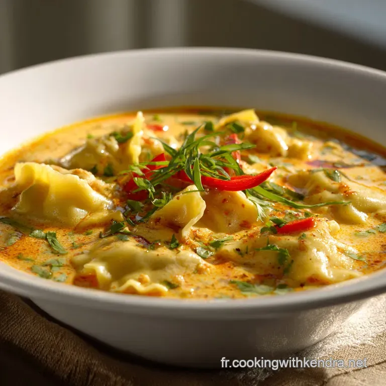 Soupe Tha&iuml;landaise aux Raviolis au Curry et Lait d : Version cr&eacute;meuse et gourmande