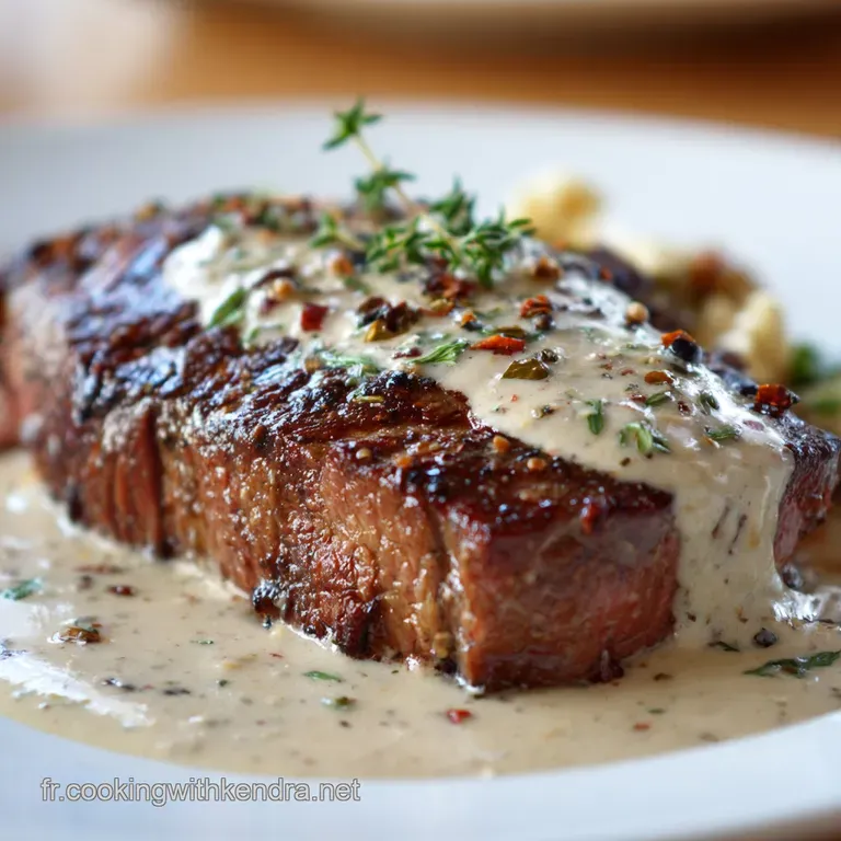 Steak de choufleur en sauce &agrave; la cr&egrave;me de poivre fa&ccedil;on Bistro