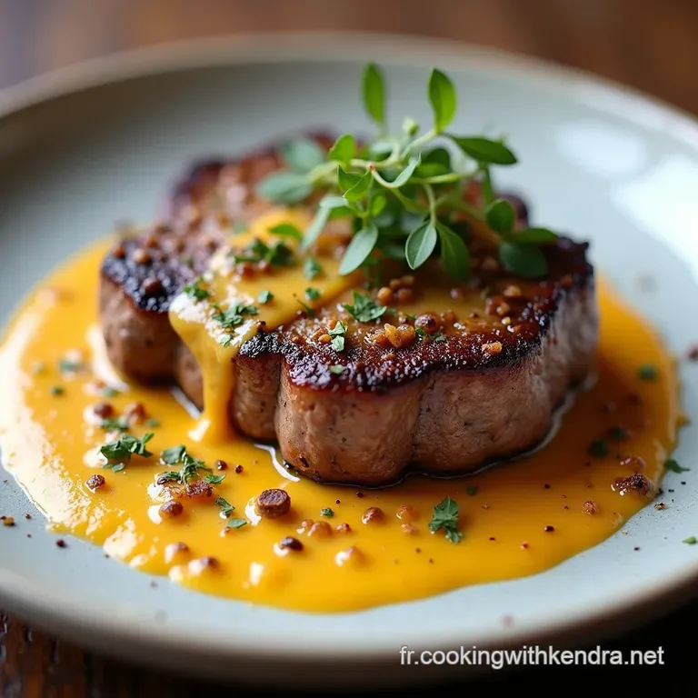 Le Steak V&eacute;g&eacute;tal Parfait ChouFleur R&ocirc;ti aux &Eacute;pices Douces Napp&eacute; de Sauce Cr&egrave;me Poivre Rustique