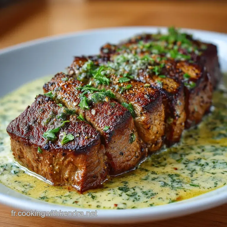 Steak de Choufleur R&ocirc;ti Sauce Cr&eacute;meuse et D&eacute;glac&eacute;e au Poivre Vert