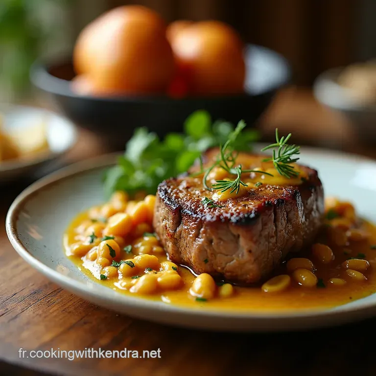 Steak Saignant &Agrave; La Cr&egrave;me Dail Divinement Onctueuse presentation