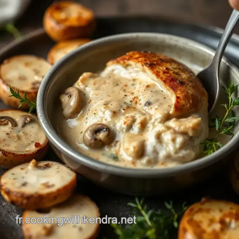 Supr&ecirc;me De Poulet Au Cr&egrave;me Champignon presentation