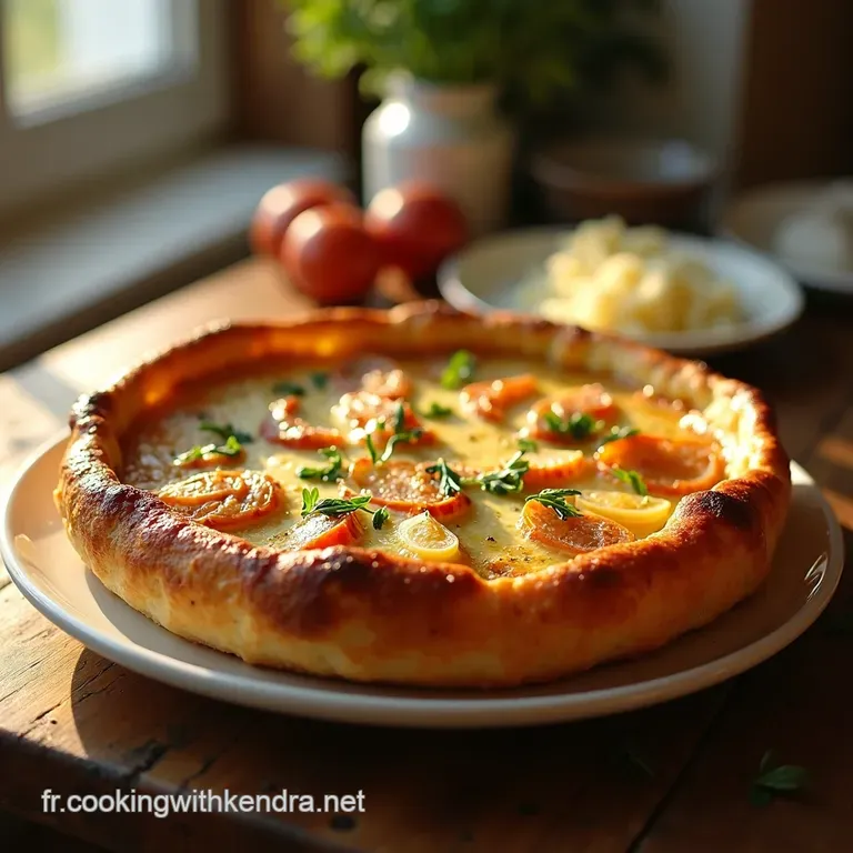 Tarte Flamb&eacute;e Alsacienne Aux Oignons Et Fromage Blanc presentation