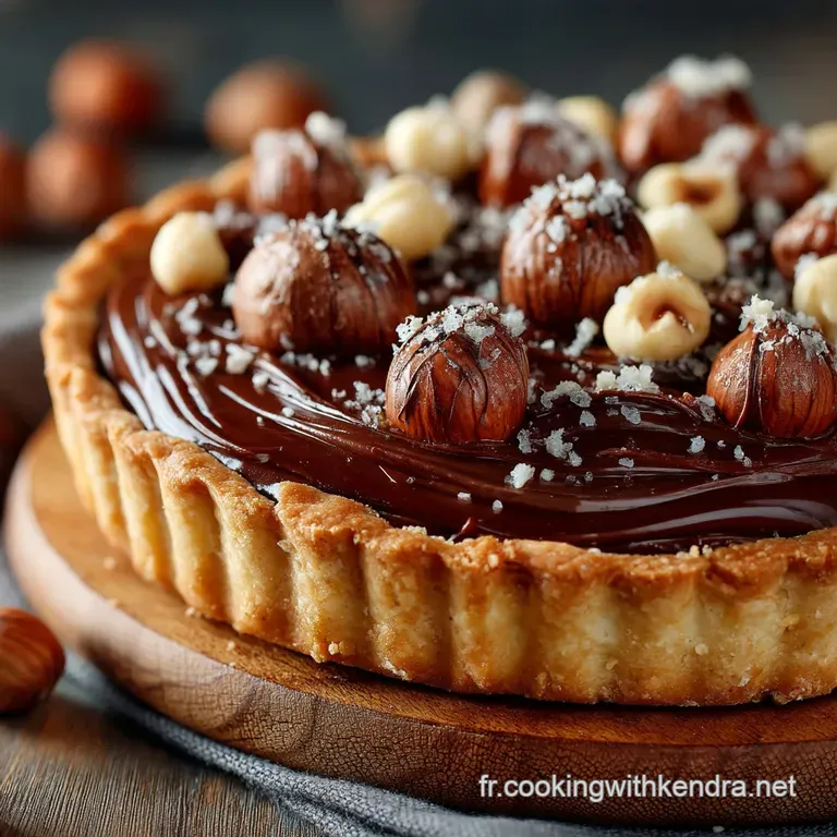 Tarte Moelleuse Au C&oelig;ur De Nutella L&eacute;crin Croquant Aux Noisettes Grill&eacute;es presentation