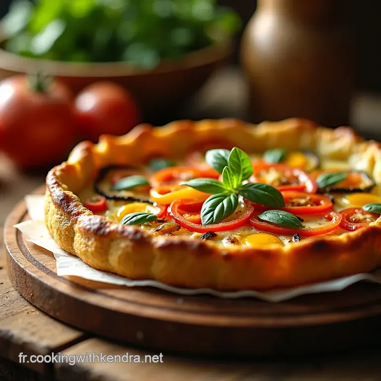 Tarte Rustique Aux L&eacute;gumes Du Soleil Et Sa Cr&egrave;me De Ch&egrave;vre Frais presentation