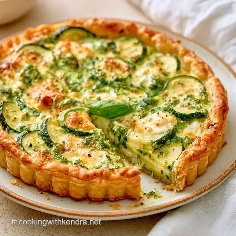 Tarte Rustique Courgette Burrata au Pesto