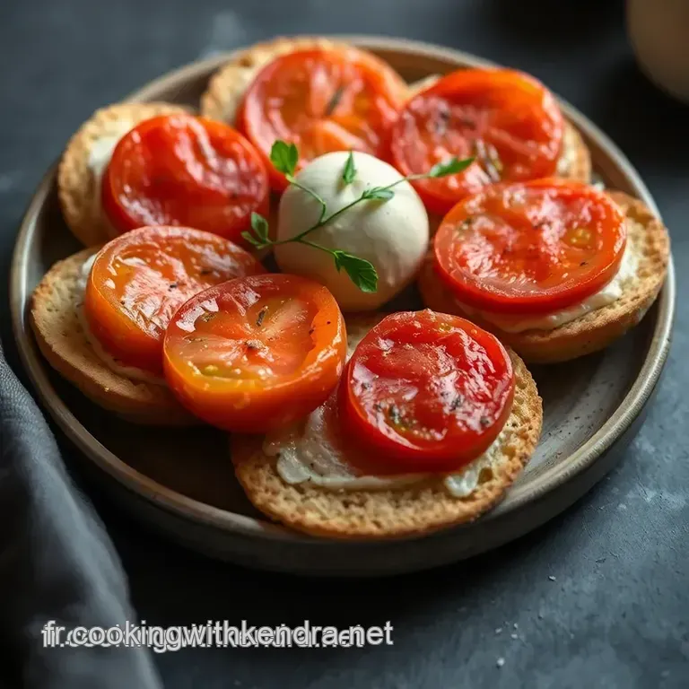 Tartines Soleil : Blinis Tomate-Mozzarella Minute presentation