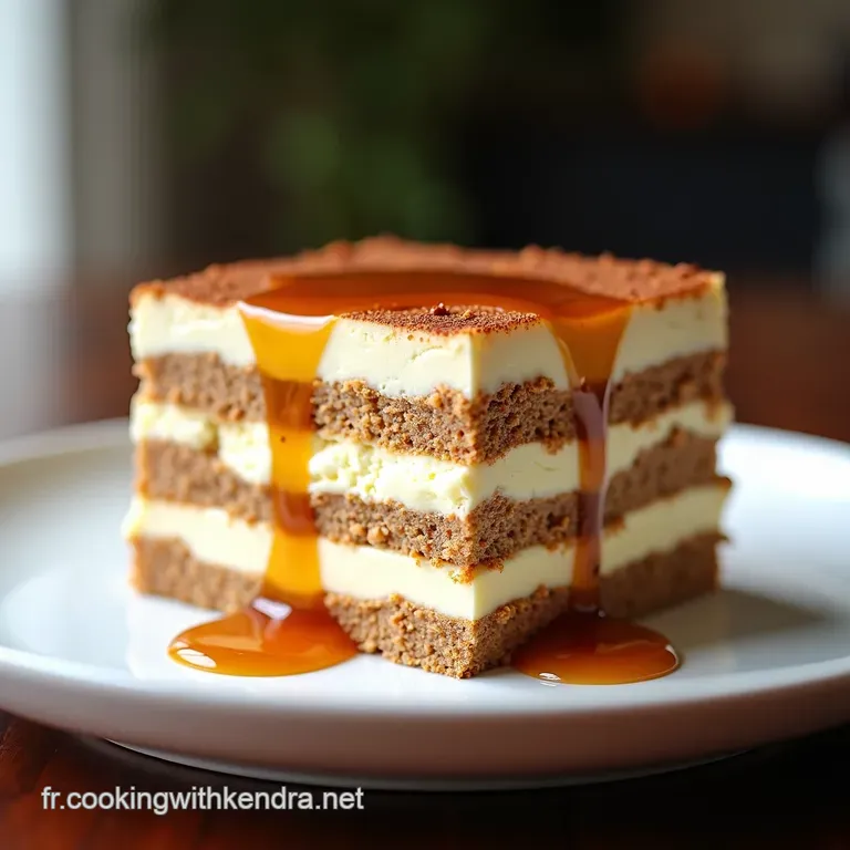 Tiramisu P&ecirc;che Caramel Croquant Symphonie estivale