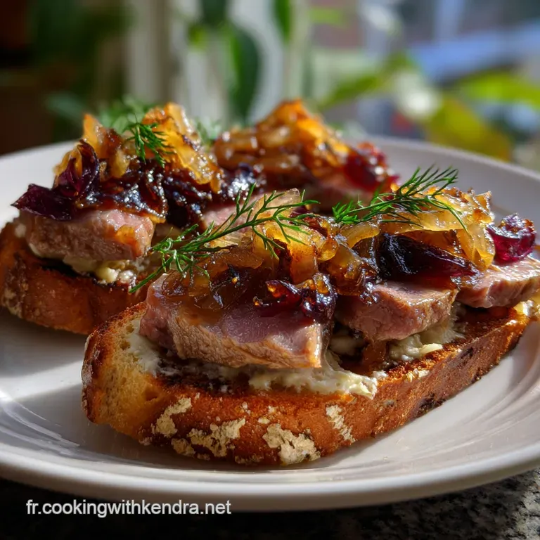 Elegant, rustic presentation: Crispy toast points arranged around a wooden board, showcasing the rich colors and textures ...