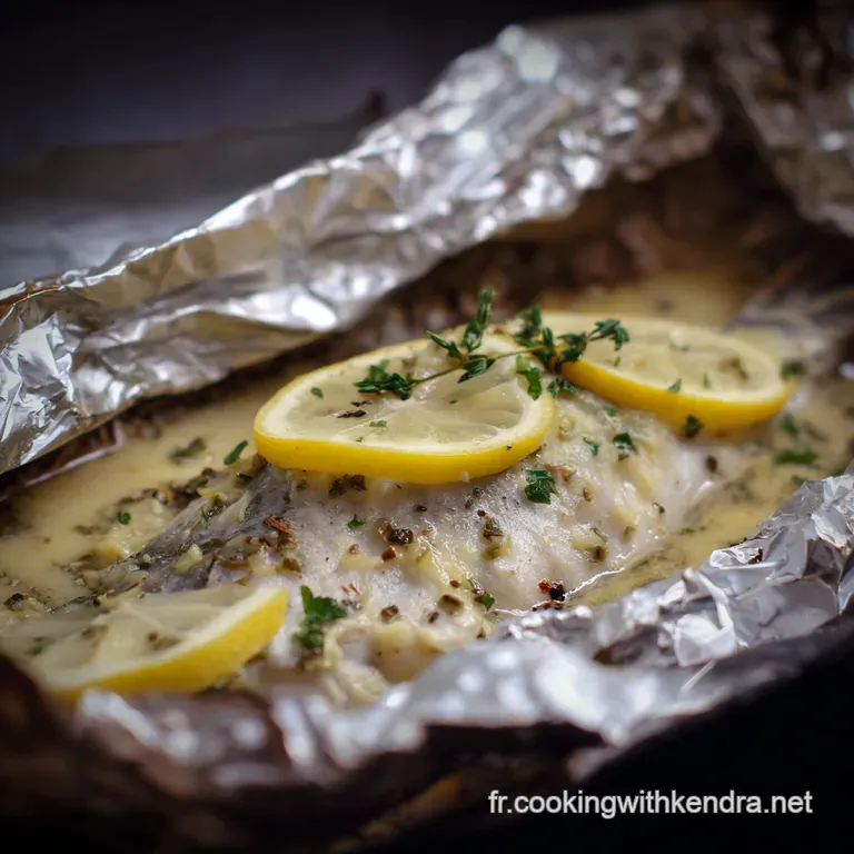 Truite En Papillote Au Citron Et Herbes Fra&icirc;ches presentation