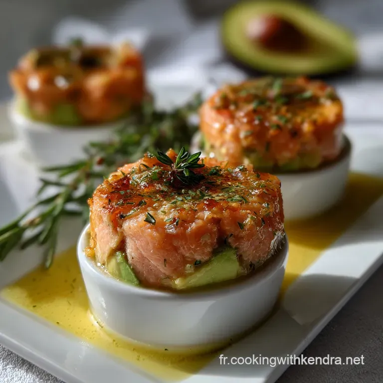 Layered appetizer in a clear glass; vibrant green avocado contrasts with creamy white mousse, topped with bright red tomat...