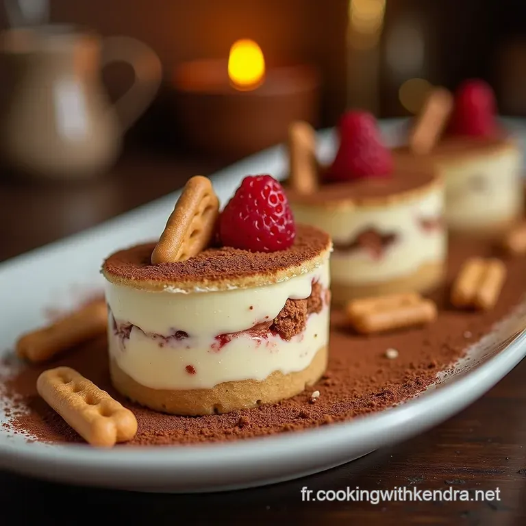 Tiramisu C&oelig;ur Croustillant Verrines De Mascarpone Fouett&eacute; &Eacute;clats De Kinder Bueno Et Biscuit Savoiardi presentation